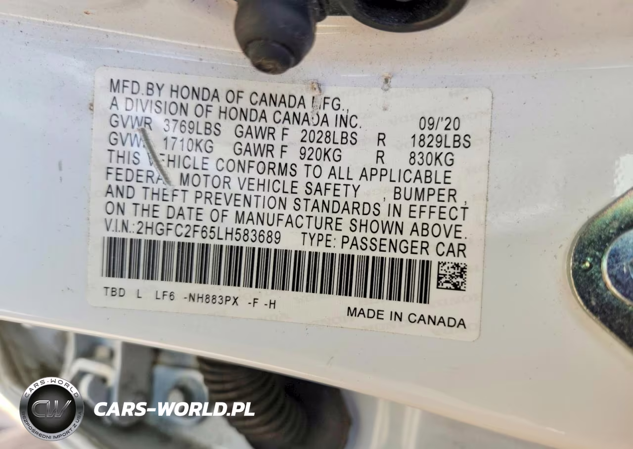 2020 Honda Civic Lx VIN:2HGFC2F65LH583689 - 12