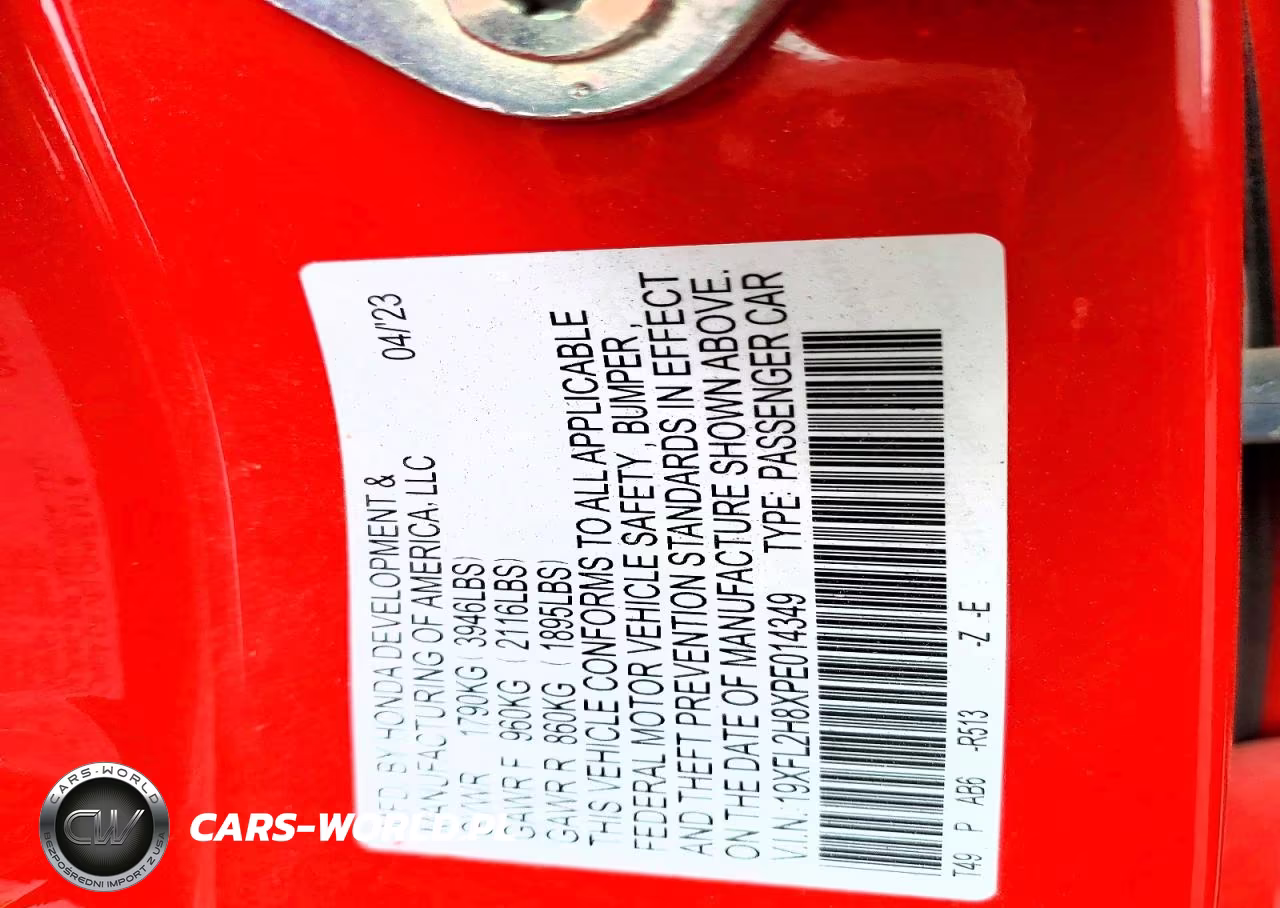 2023 Honda Civic Sport VIN:19XFL2H8XPE014349 - 12