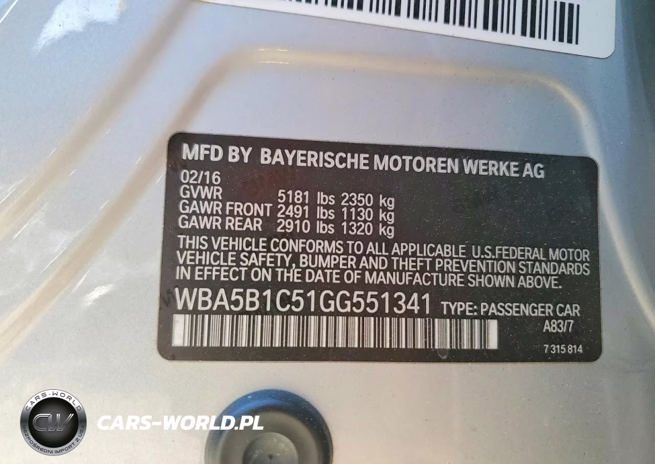 2016 BMW 535 I VIN:WBA5B1C51GG551341 - 12