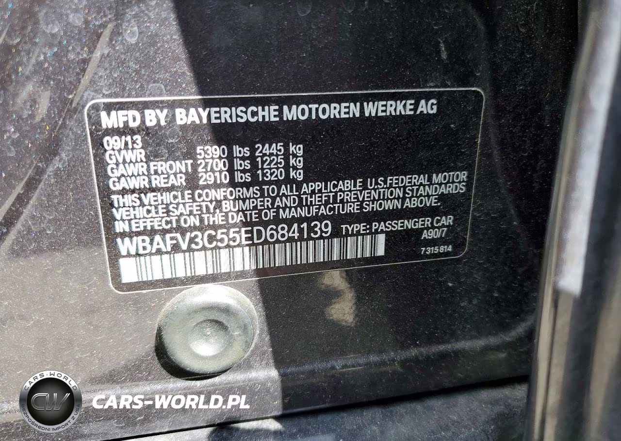 2014 BMW 535 D xDrive VIN:WBAFV3C55ED684139 - 13