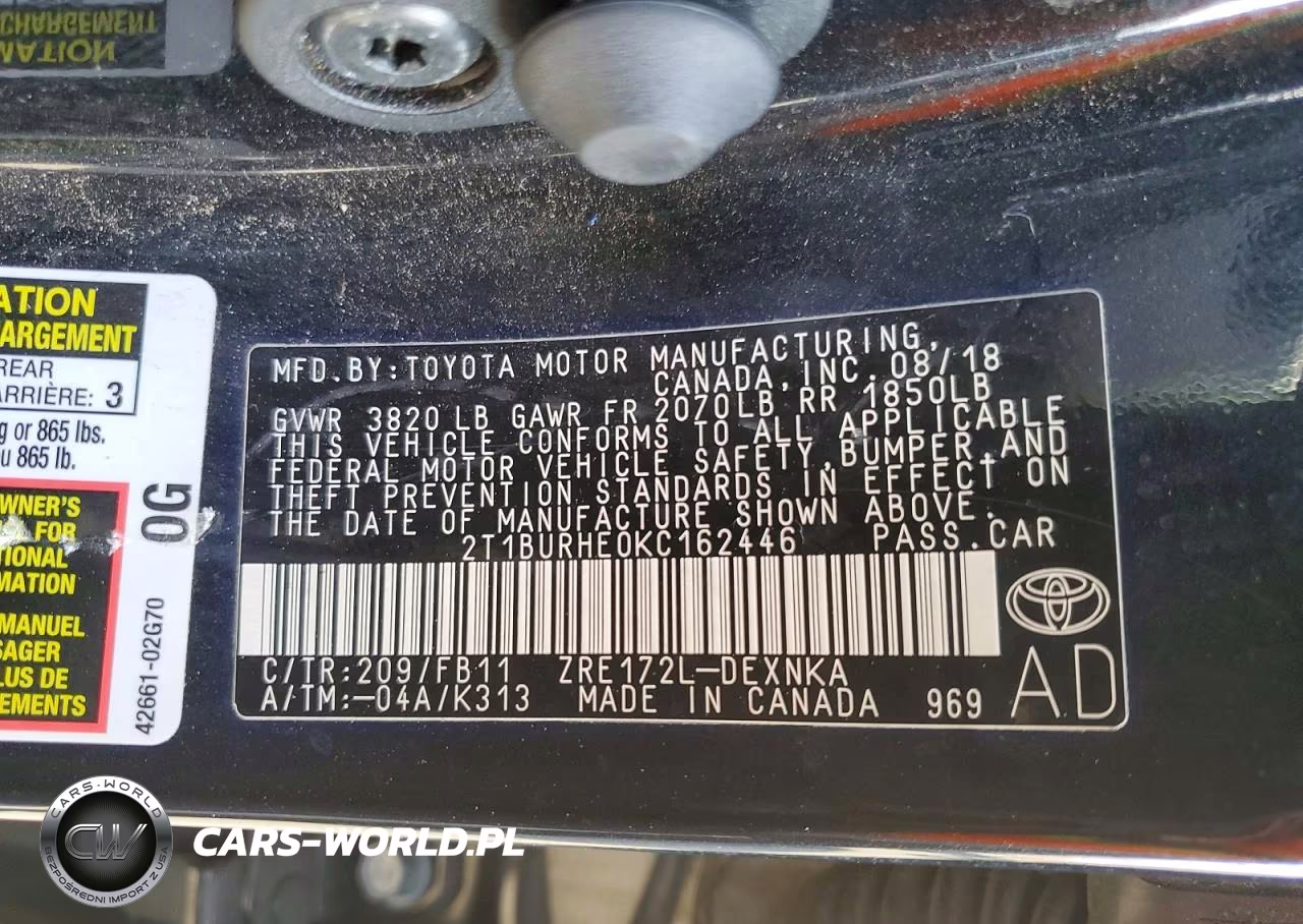2019 Toyota Corolla Le VIN:2T1BURHE0KC162446 - 13