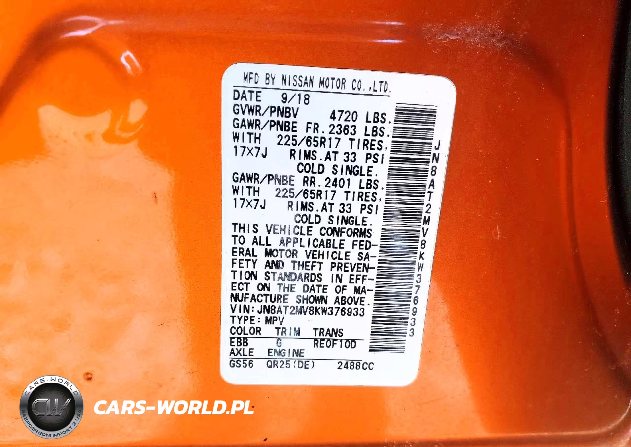 2019 Nissan Rogue Sv VIN:JN8AT2MV8KW376933 - 14