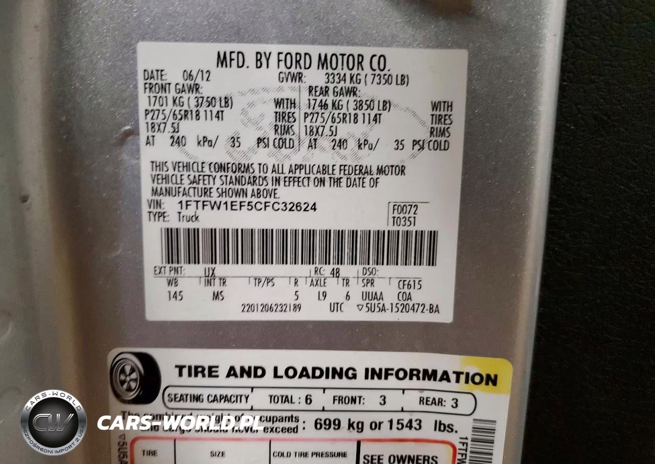 2012 Ford F150 Supercrew VIN:1FTFW1EF5CFC32624 - 13