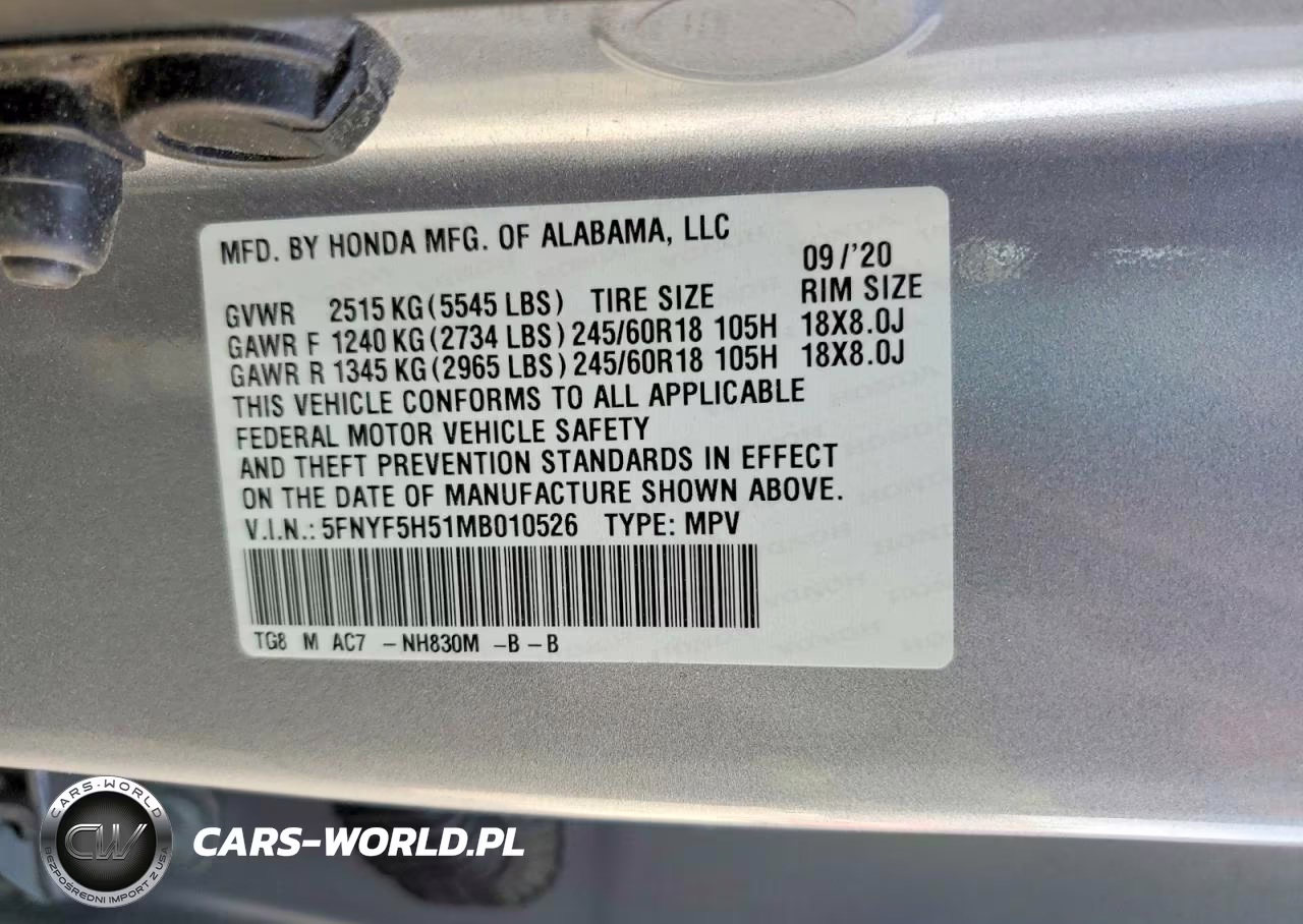 2021 Honda Pilot Exl VIN:5FNYF5H51MB010526 - 13