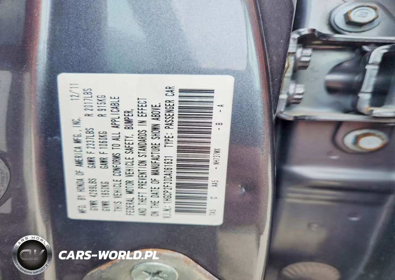 2012 Honda Accord Lx VIN:1HGCP2F30CA061631 - 12