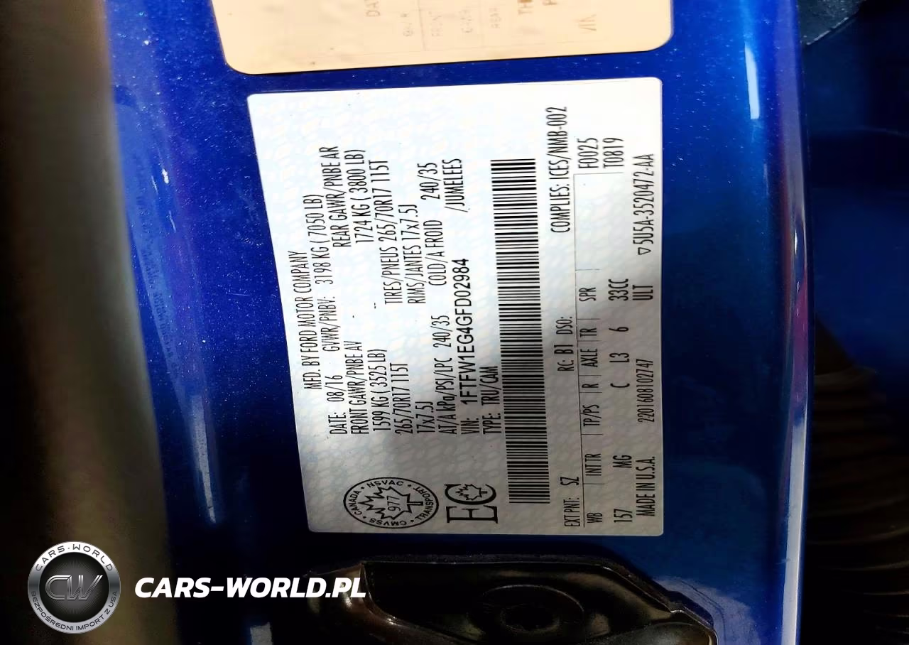 2016 Ford F150 Supercrew VIN:1FTFW1EG4GFD02984 - 12