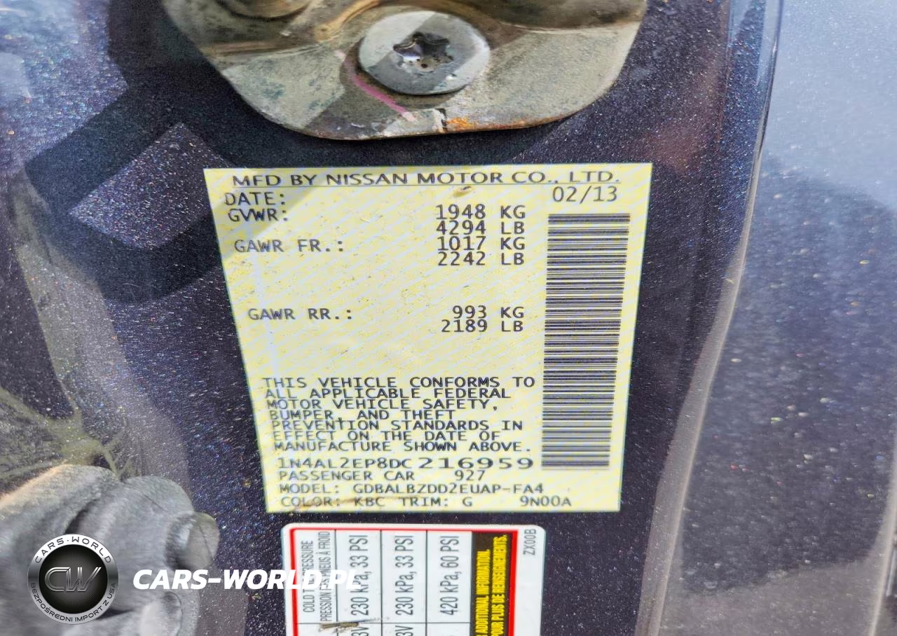 2013 Nissan Altima 2.5 S VIN:1N4AL2EP8DC216959 - 13