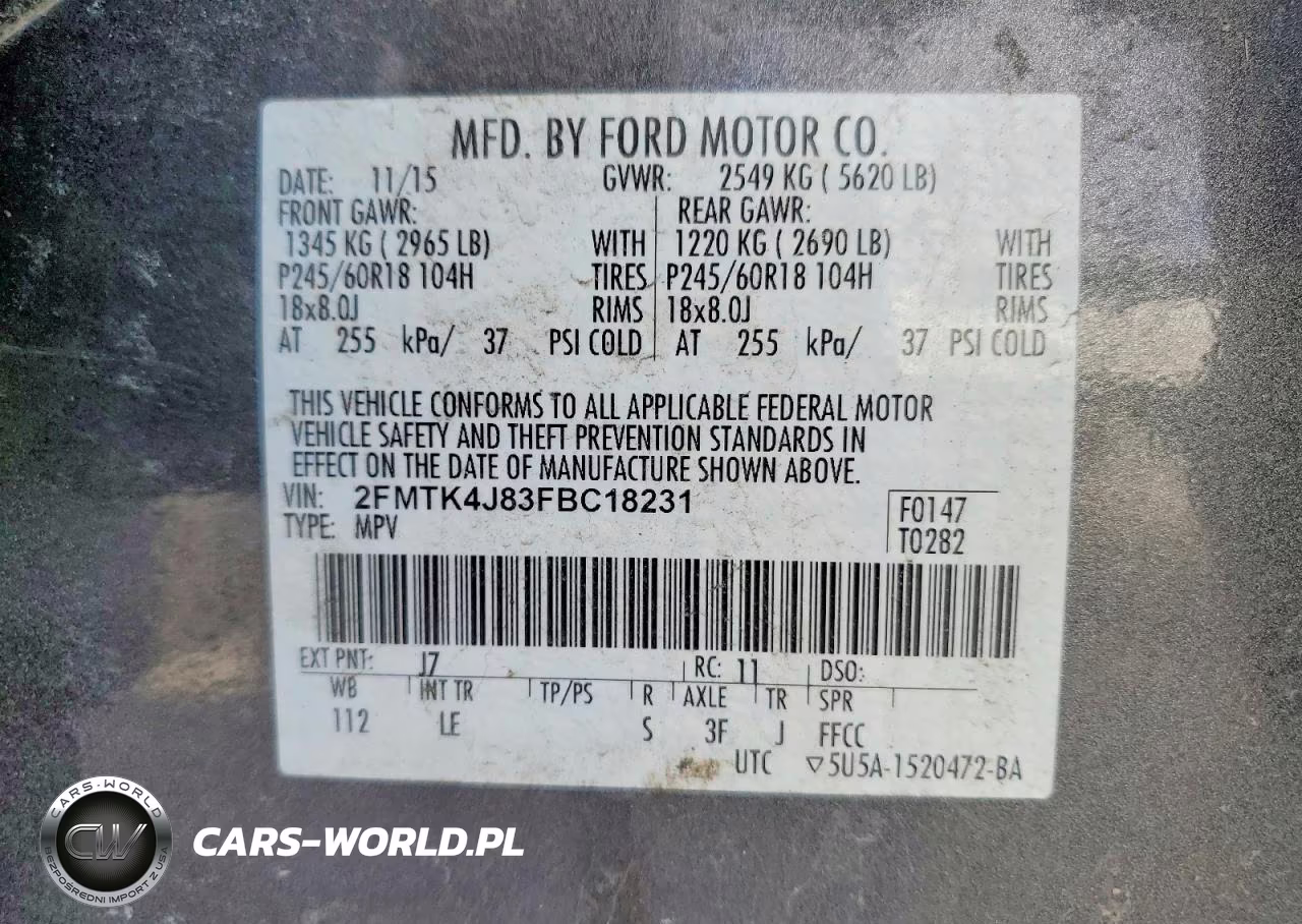 2015 Ford Edge Sel VIN:2FMTK4J83FBC18231 - 12