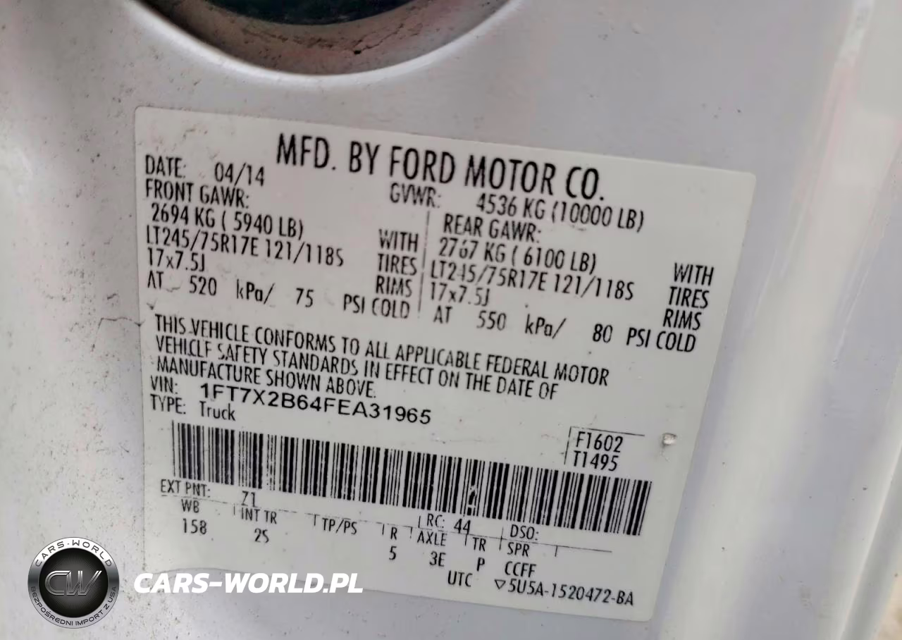 2015 Ford F250 Super Duty VIN:1FT7X2B64FEA31965 - 12