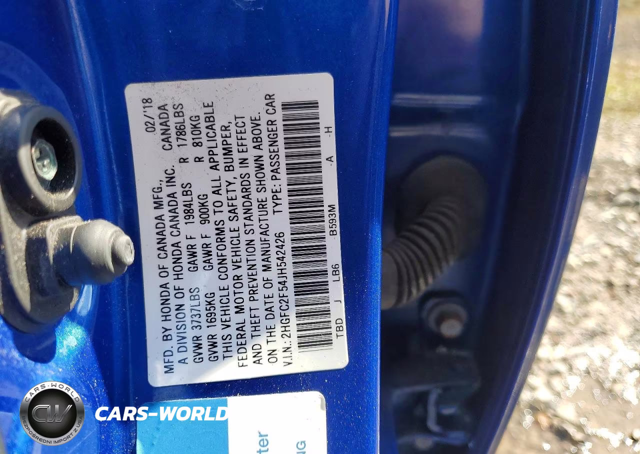 2018 Honda Civic Lx VIN:2HGFC2F54JH542426 - 13