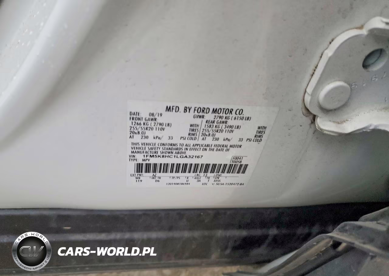 2020 Ford Explorer Platinum VIN:1FM5K8HC1LGA32167 - 14
