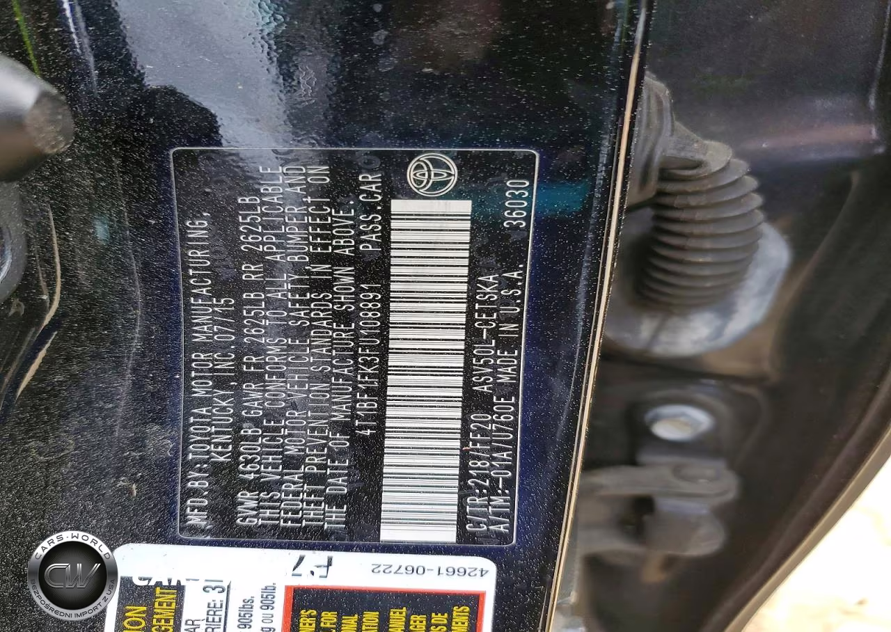 2015 Toyota Camry Se VIN:4T1BF1FK3FU108891 - 12