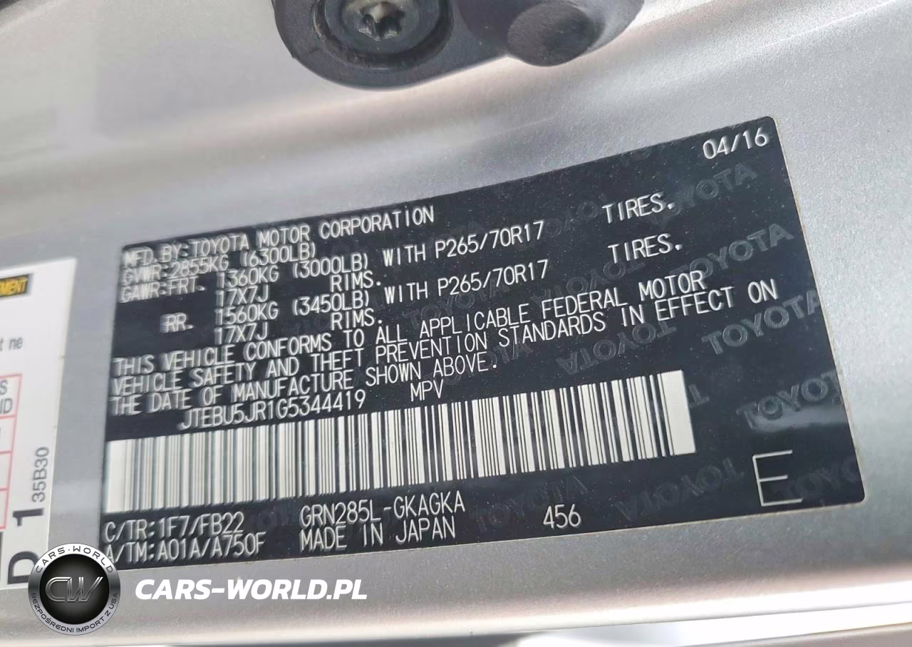 2016 Toyota 4Runner Sr5 VIN:JTEBU5JR1G5344419 - 13