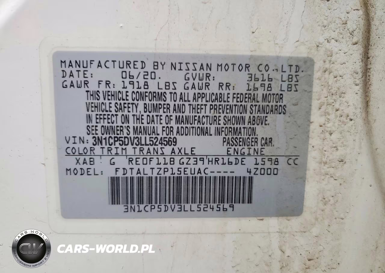2020 Nissan Kicks Sr VIN:3N1CP5DV3LL524569 - 14