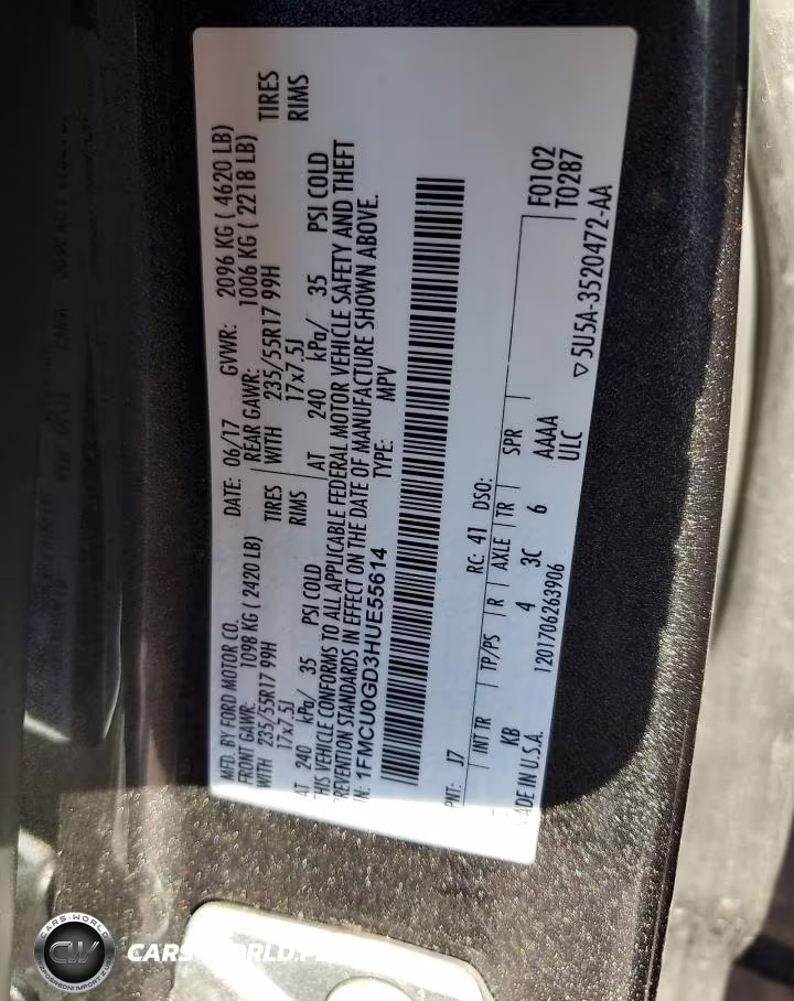 2017 Ford Escape Se VIN:1FMCU0GD3HUE55614 - 12