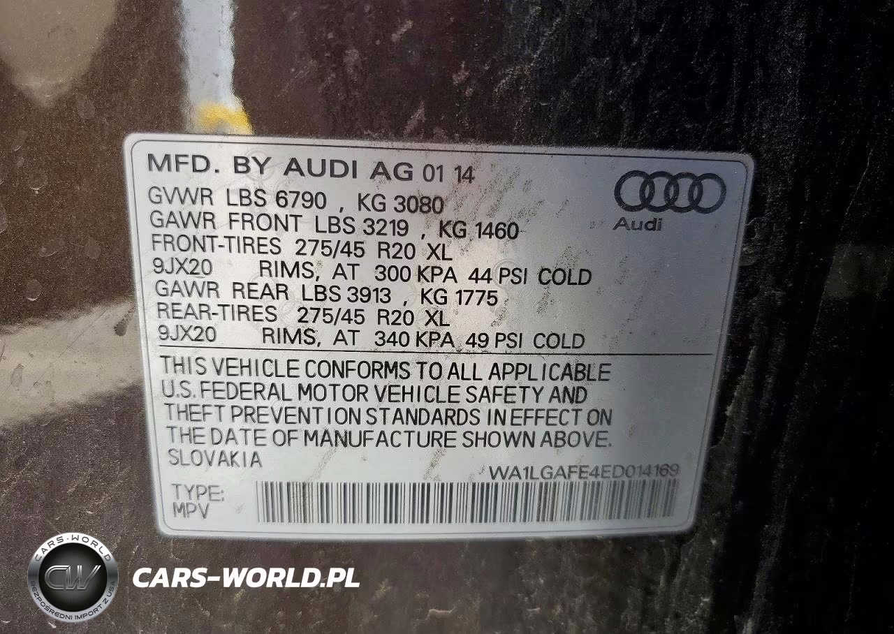 2014 Audi Q7 Premium Plus VIN:WA1LGAFE4ED014169 - 13