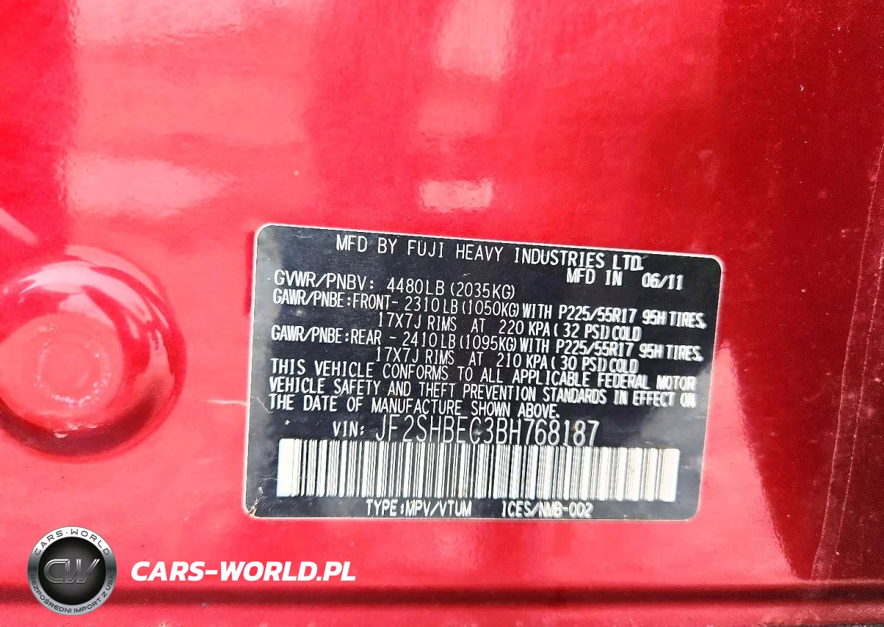 2011 Subaru Forester Limited VIN:JF2SHBEC3BH768187 - 13