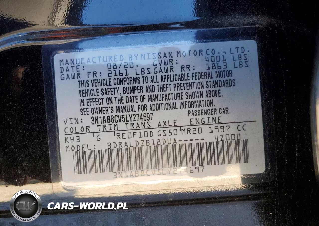 2020 Nissan Sentra Sv VIN:3N1AB8CV5LY274697 - 12