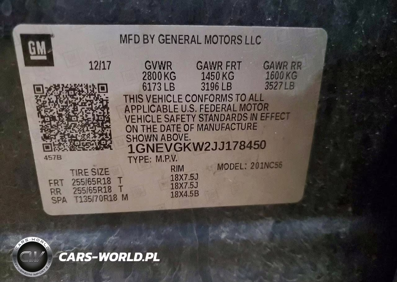2018 Chevrolet Traverse Lt VIN:1GNEVGKW2JJ178450 - 13