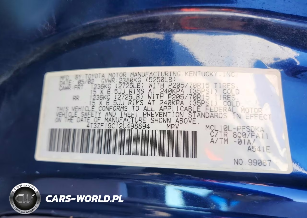 2002 Toyota Sienna Ce VIN:4T3ZF19C12U498894 - 13