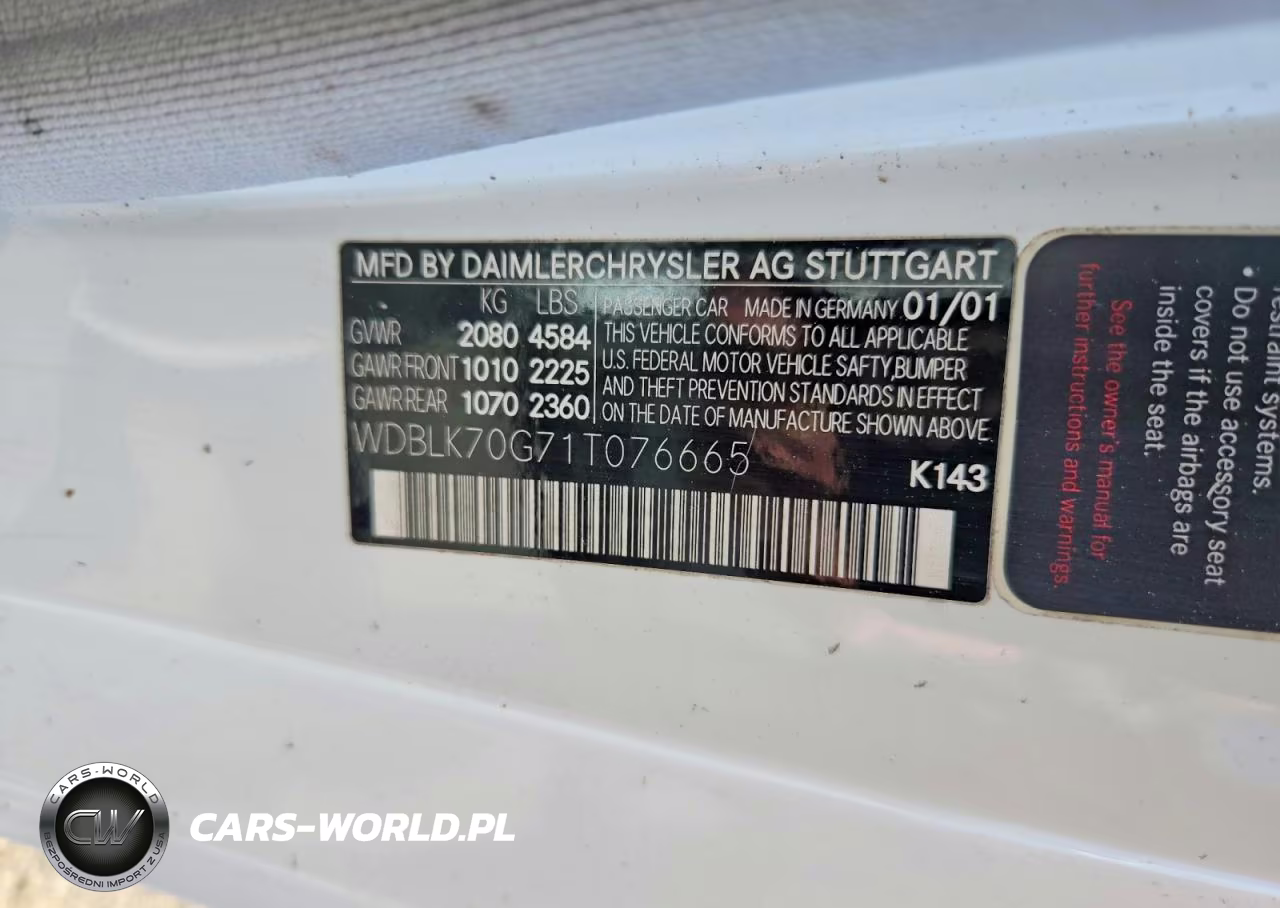 2001 Mercedes-Benz Clk 430 VIN:WDBLK70G71T076665 - 12