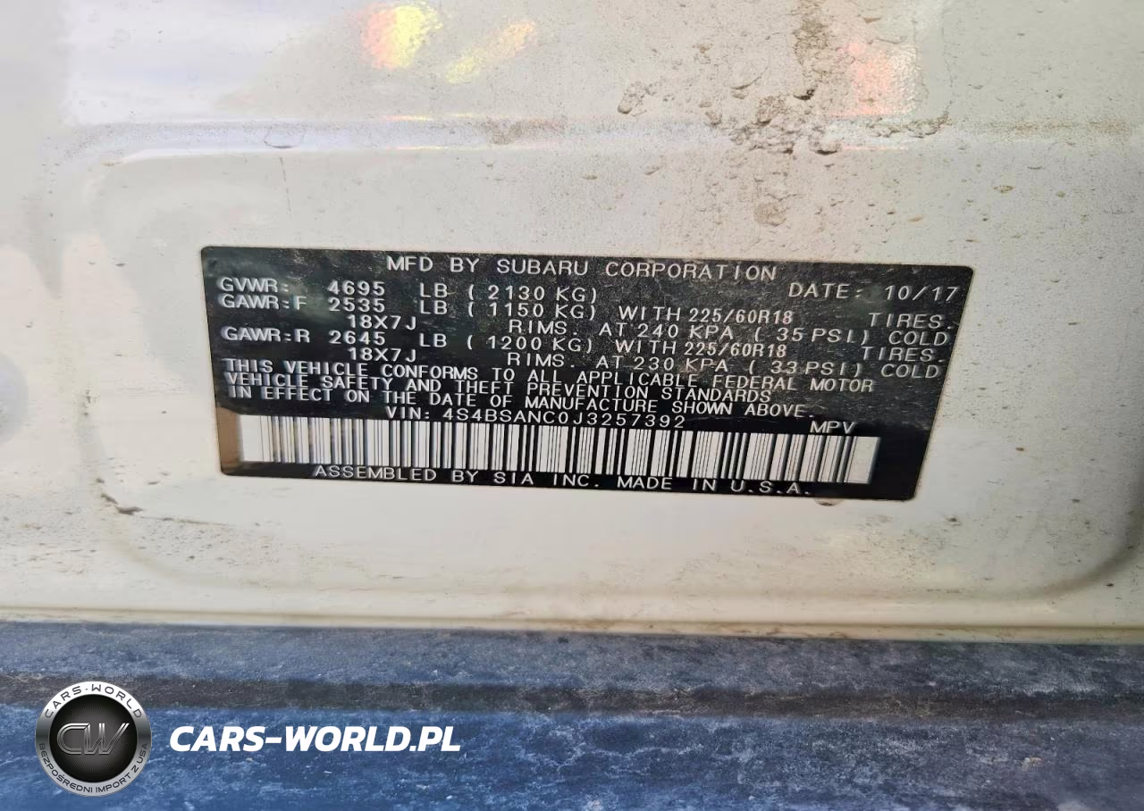 2018 Subaru Outback 2.5I Limited VIN:4S4BSANC0J3257392 - 12
