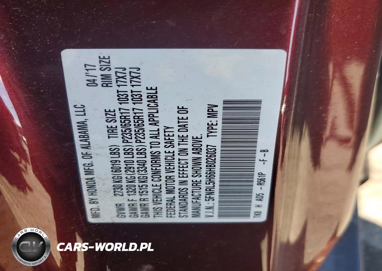 2017 Honda Odyssey Exl VIN:5FNRL5H66HB026037 - 13
