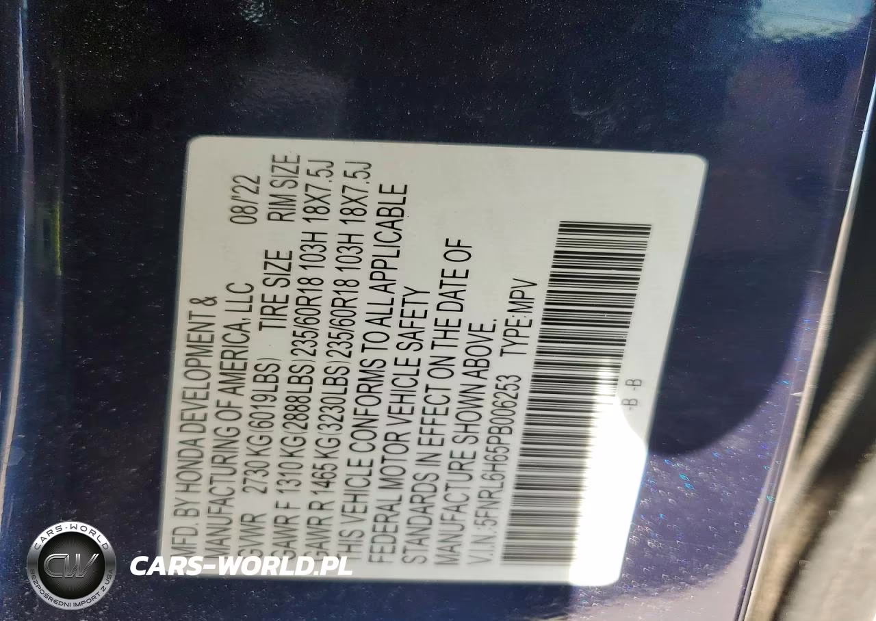 2023 Honda Odyssey Exl VIN:5FNRL6H65PB006253 - 13