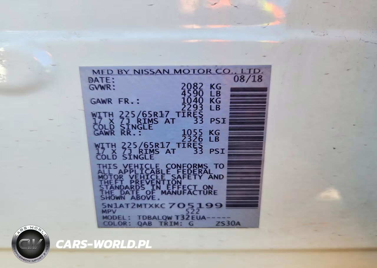 2019 Nissan Rogue Sv VIN:5N1AT2MTXKC705199 - 13