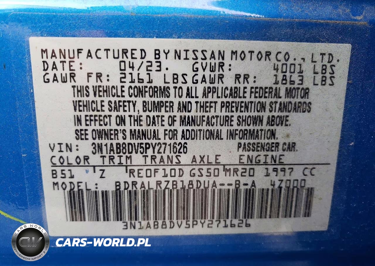 2023 Nissan Sentra Sr VIN:3N1AB8DV5PY271626 - 12