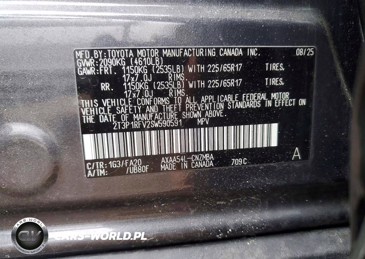 2025 Toyota Rav4 Xle VIN:2T3P1RFV2SW590591 - 12
