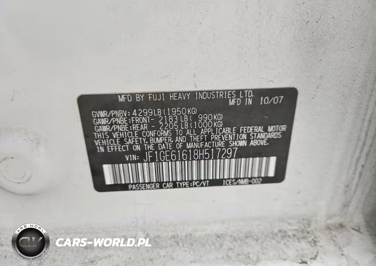 2008 Subaru Impreza 2.5I VIN:JF1GE61618H517297 - 12