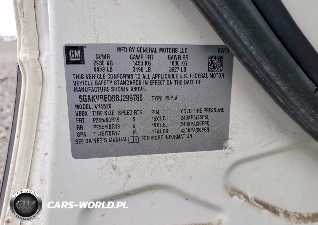 2011 Buick Enclave Cxl VIN:5GAKVBED9BJ299780 - 13