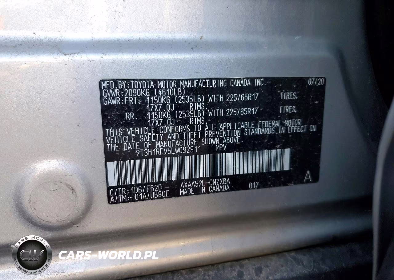 2020 Toyota Rav4 Le VIN:2T3H1RFV5LW092911 - 13