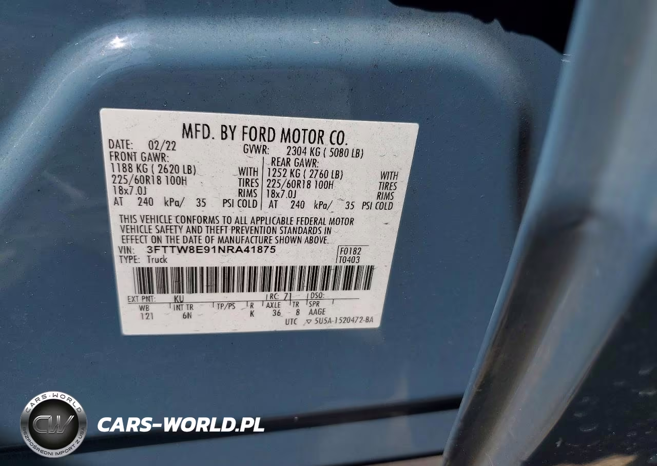 2022 Ford Maverick Xl VIN:3FTTW8E91NRA41875 - 12