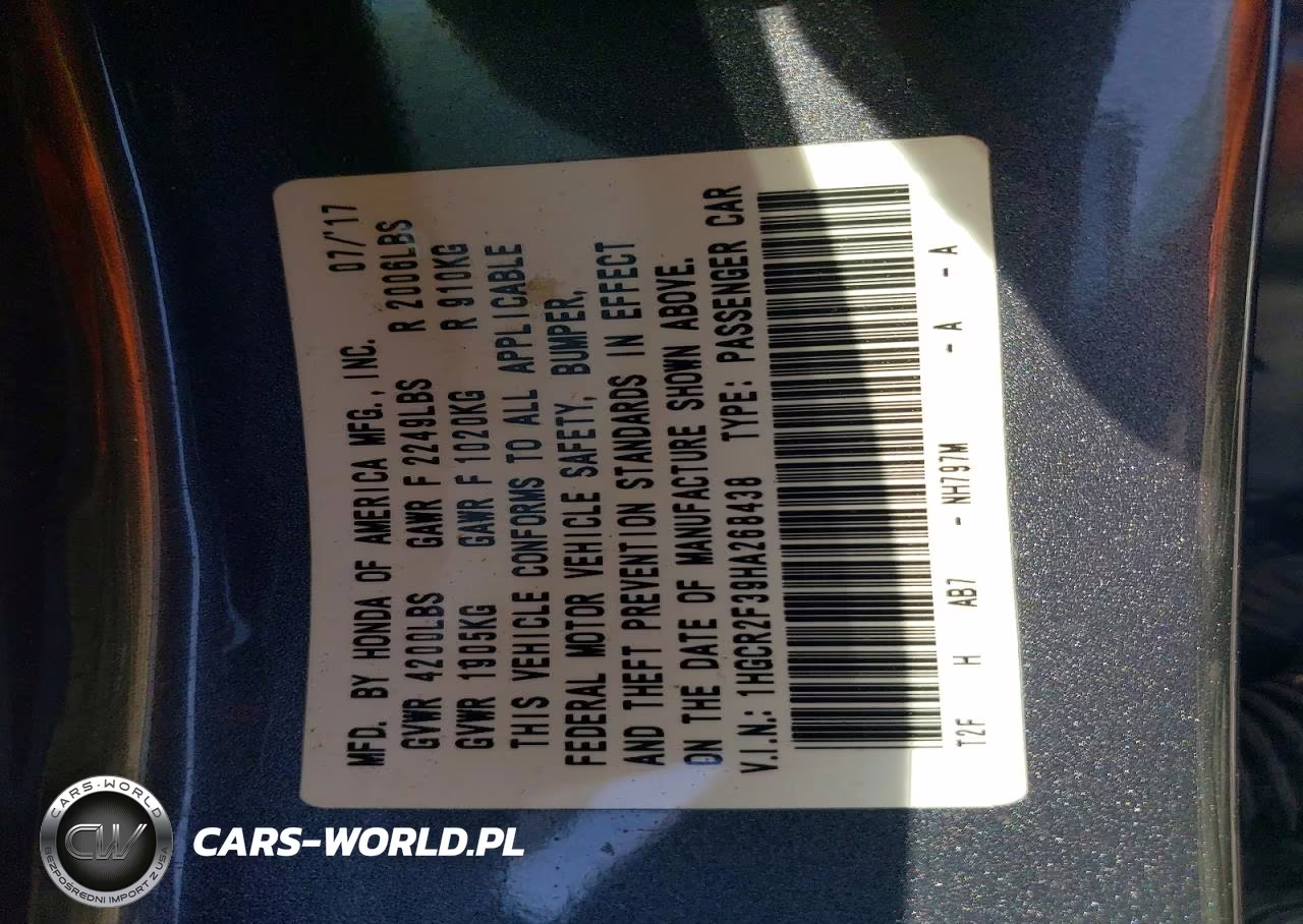 2017 Honda Accord Lx VIN:1HGCR2F39HA268438 - 12
