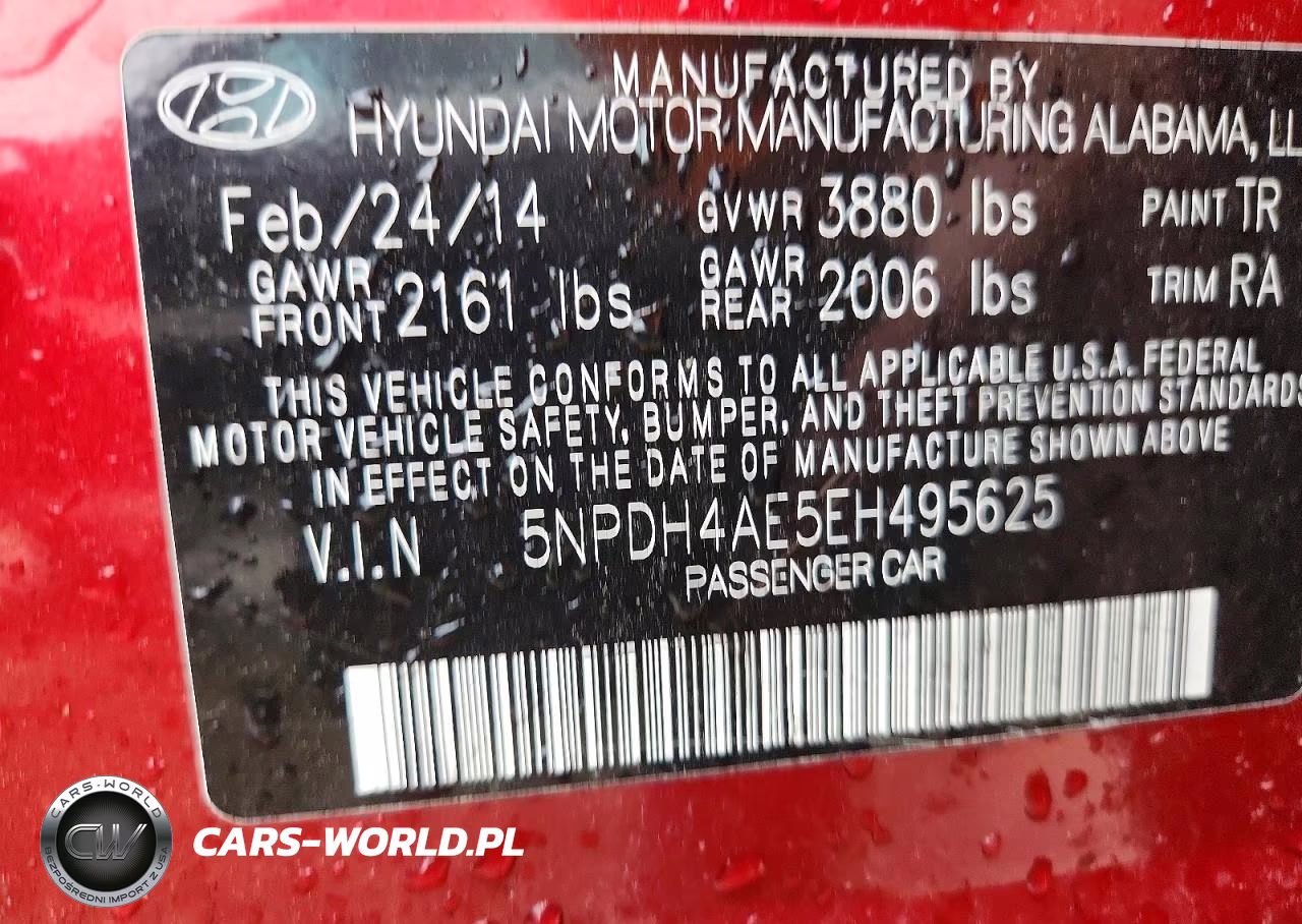 2014 Hyundai Elantra Se VIN:5NPDH4AE5EH495625 - 12