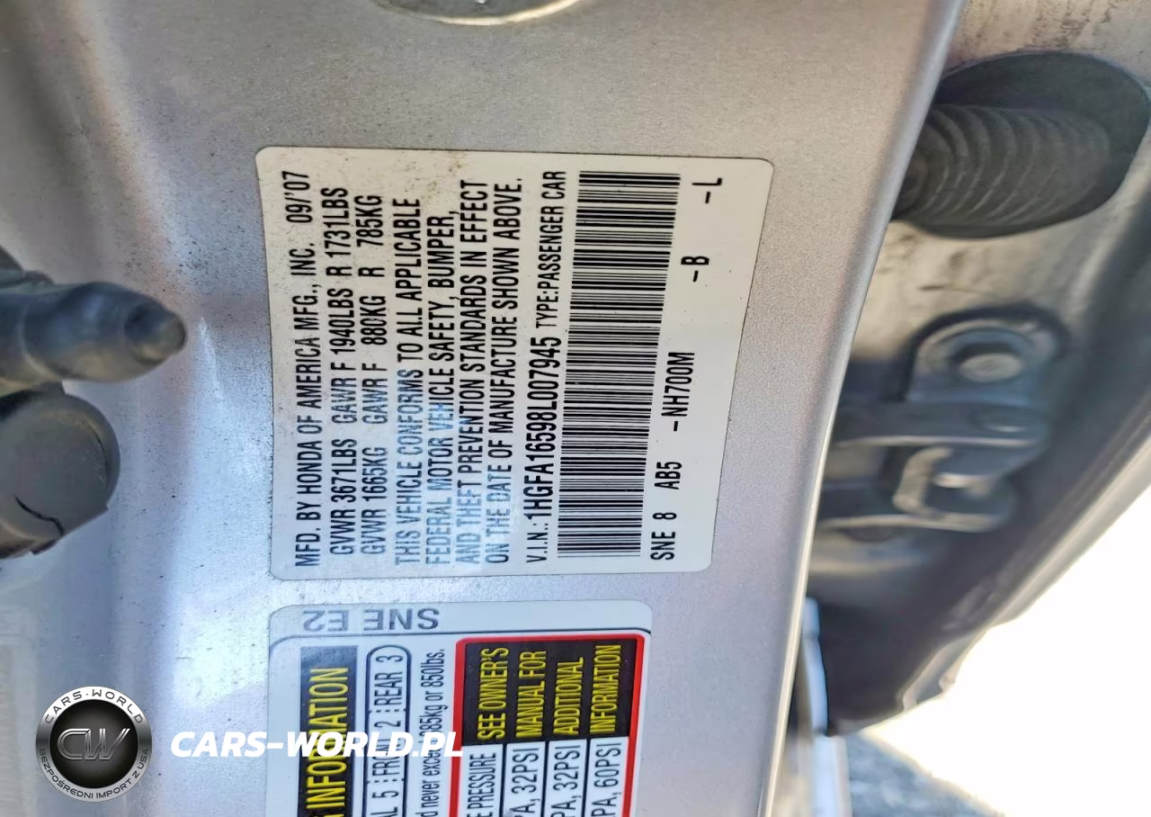 2008 Honda Civic Lx VIN:1HGFA16598L007945 - 12