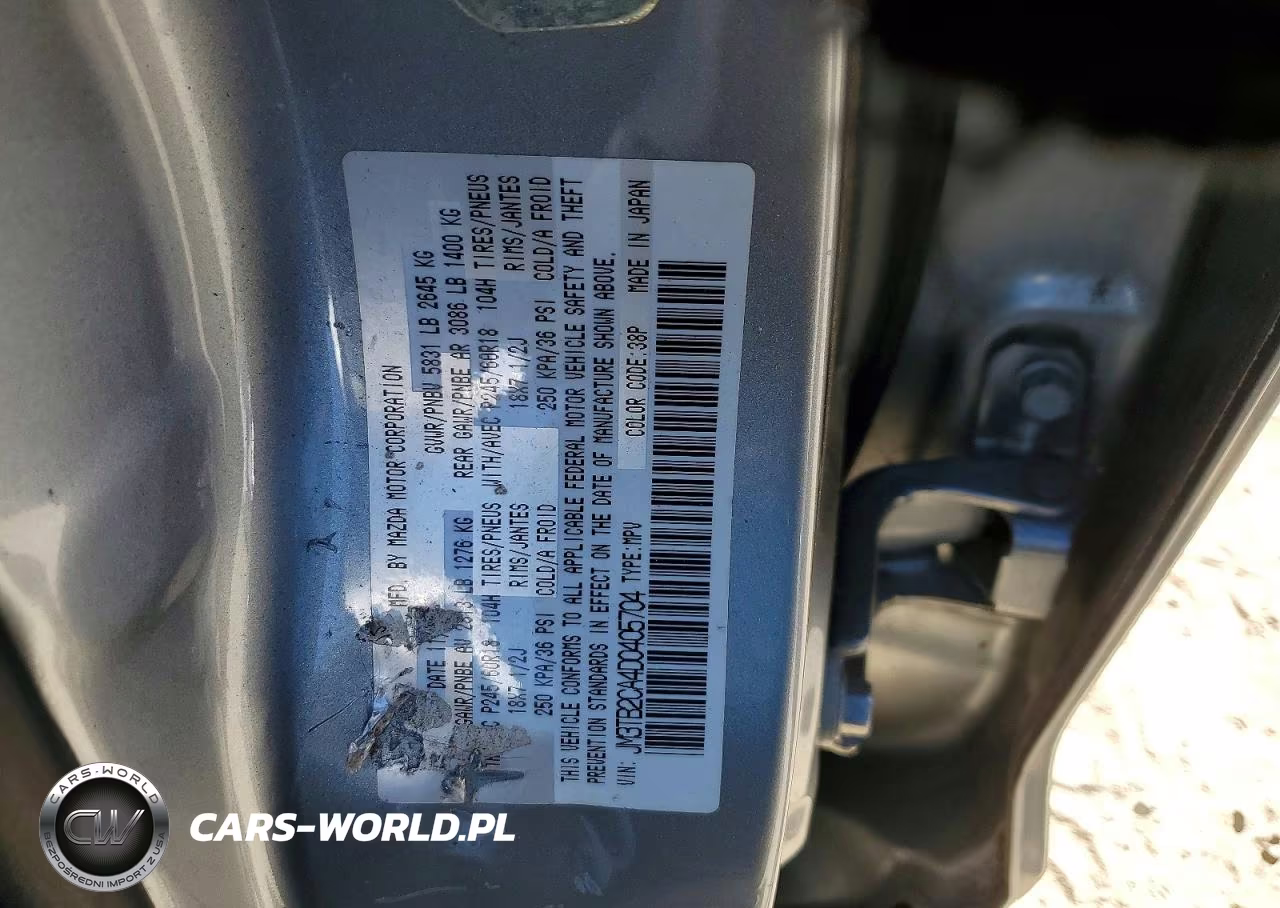 2013 Mazda Cx-9 Touring VIN:JM3TB2CA4D0405704 - 13