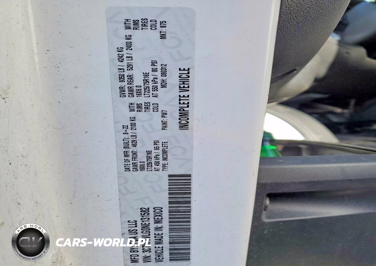 2022 Ram Promaster 3500 Delivery Truck VIN:3C7WRVLG0NE131582 - 13