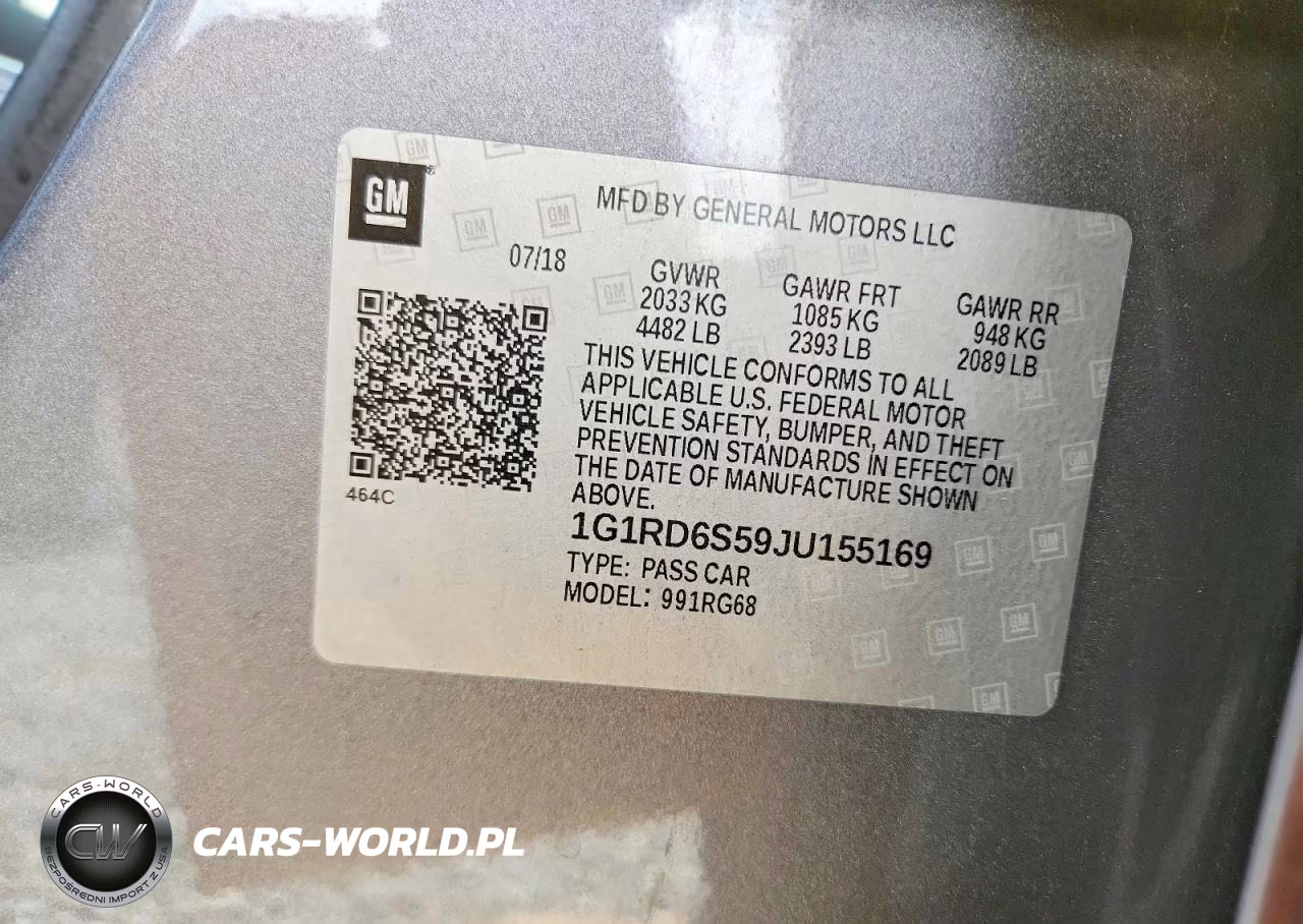 2018 Chevrolet Volt Premier VIN:1G1RD6S59JU155169 - 12