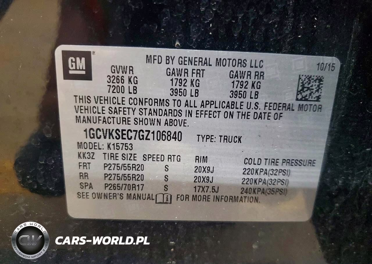 2016 Chev Silverado VIN:1GCVKSEC7GZ106840 - 12