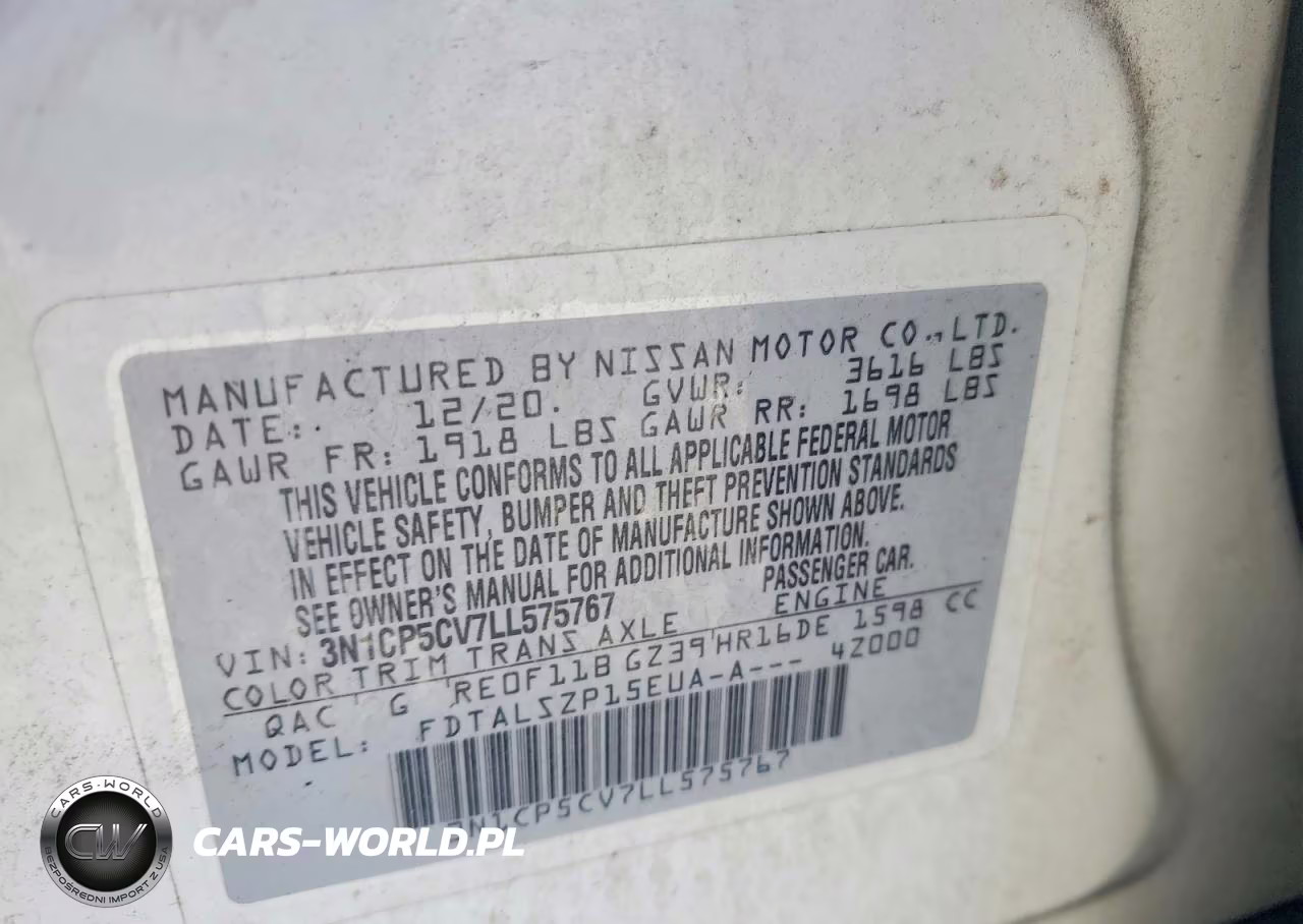2020 Nissan Kicks Sv VIN:3N1CP5CV7LL575767 - 12