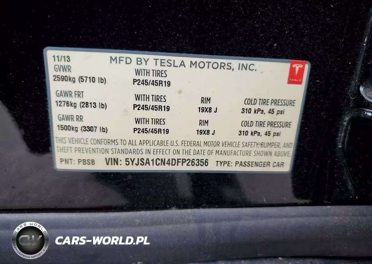 2013 Tesla Model S VIN:5YJSA1CN4DFP26356 - 12