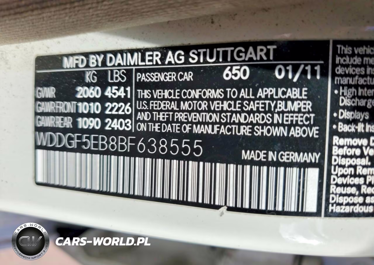 2011 Mercedes-Benz C 300 VIN:WDDGF5EB8BF638555 - 12