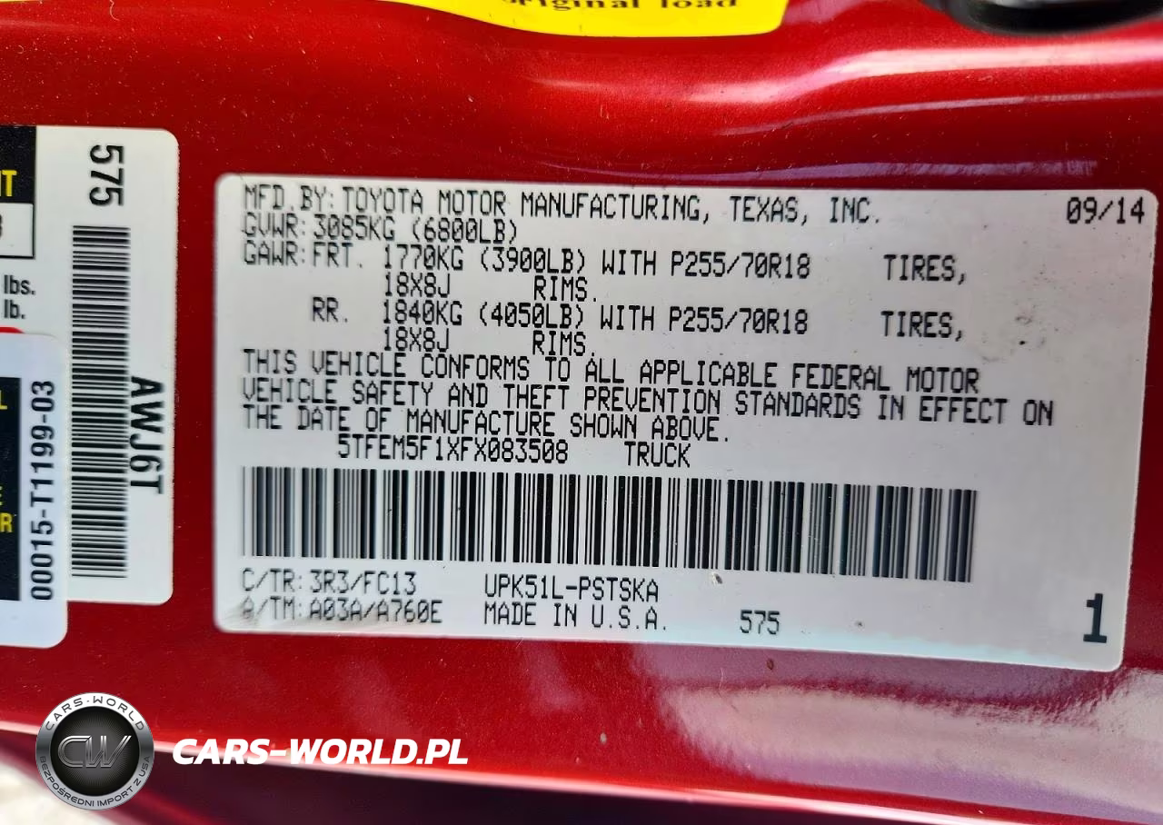 2015 Toyota Tundra Sr5 VIN:5TFEM5F1XFX083508 - 13
