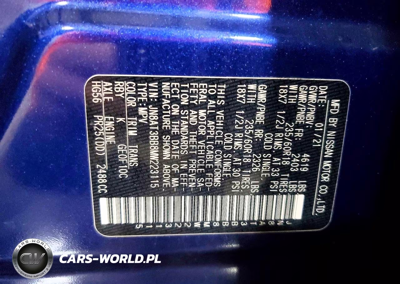 2021 Nissan Rogue Sv VIN:JN8AT3BB8MW223115 - 13