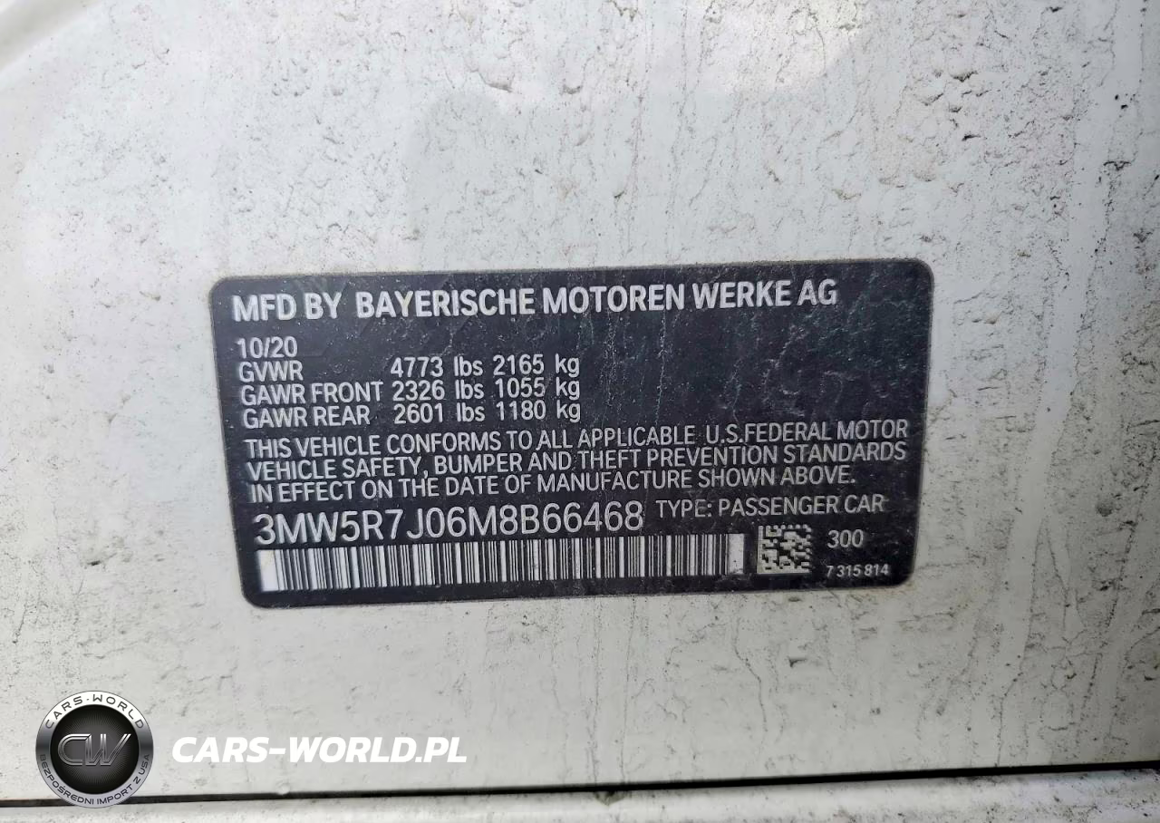 2021 BMW 330Xi VIN:3MW5R7J06M8B66468 - 12