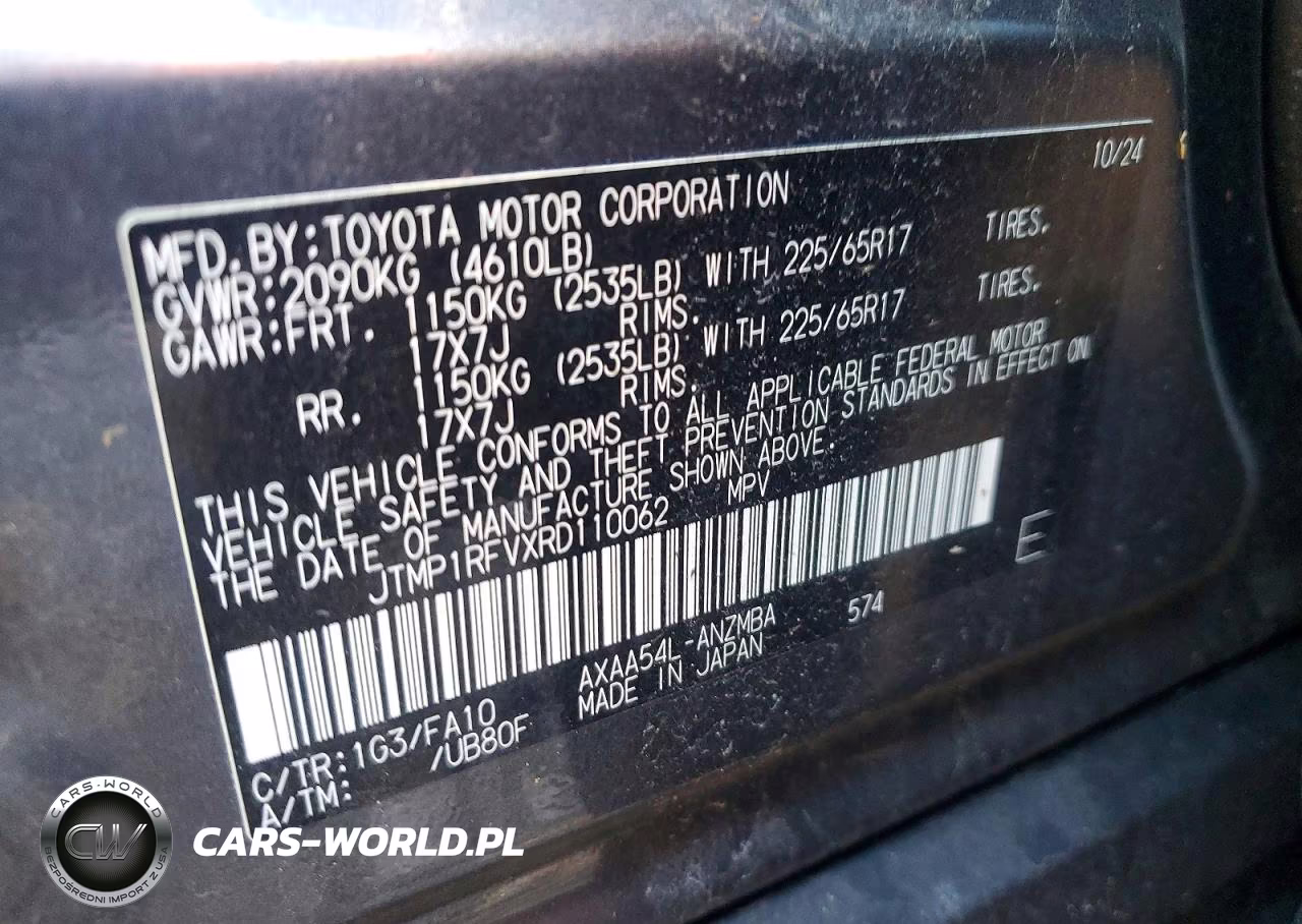 2024 Toyota Rav4 Xle VIN:JTMP1RFVXRD110062 - 13