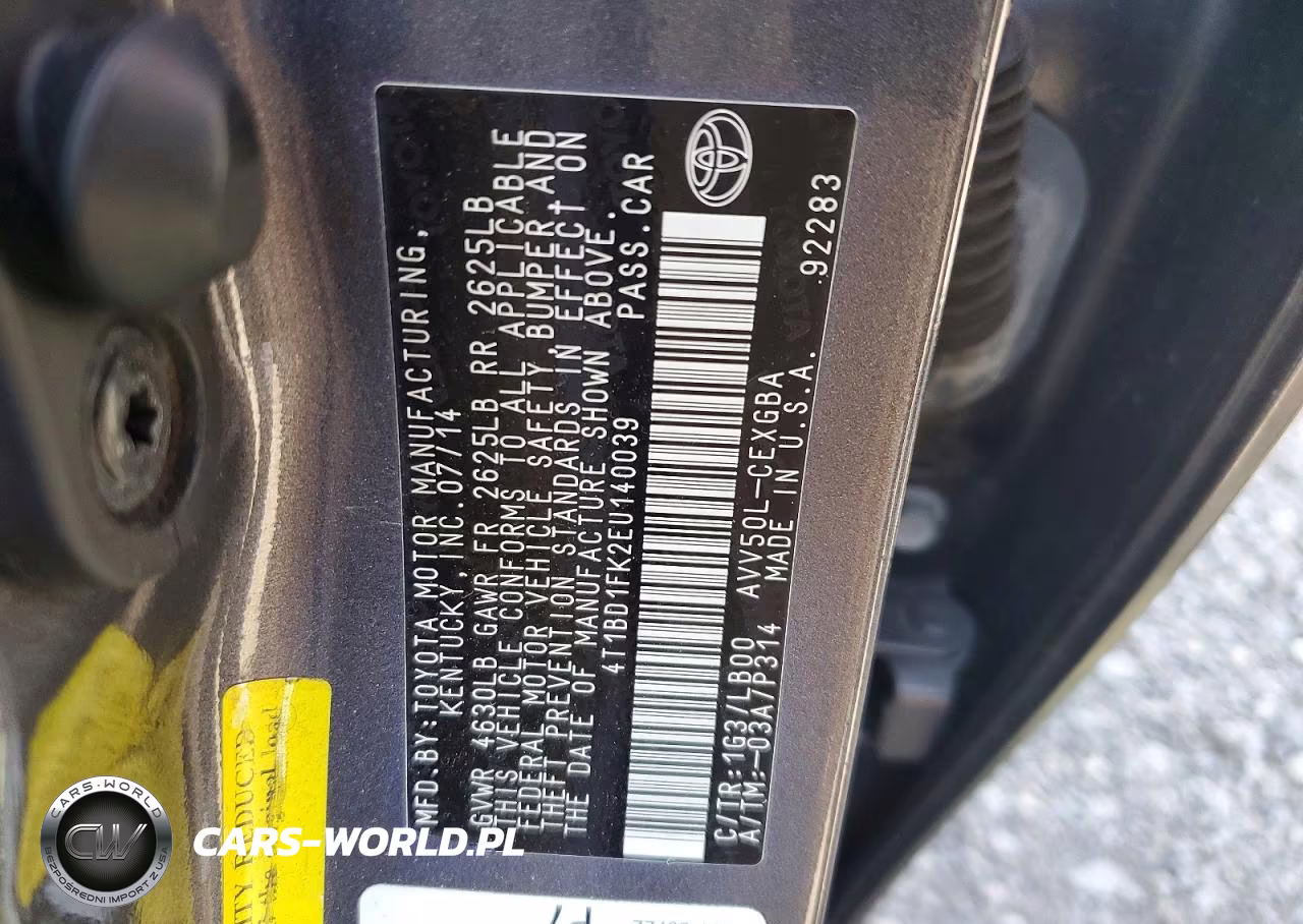 2014 Toyota Camry Hybrid Xle VIN:4T1BD1FK2EU140039 - 12